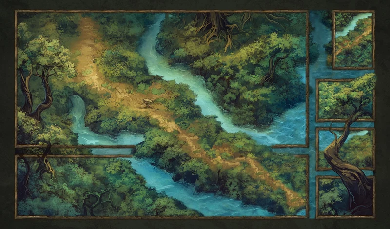 Zoned Forest - 24"x14" - Zoned Playmat MTG - Board Game Mat for TCG - Premium Desk Mat for Card Game Players and Gaming