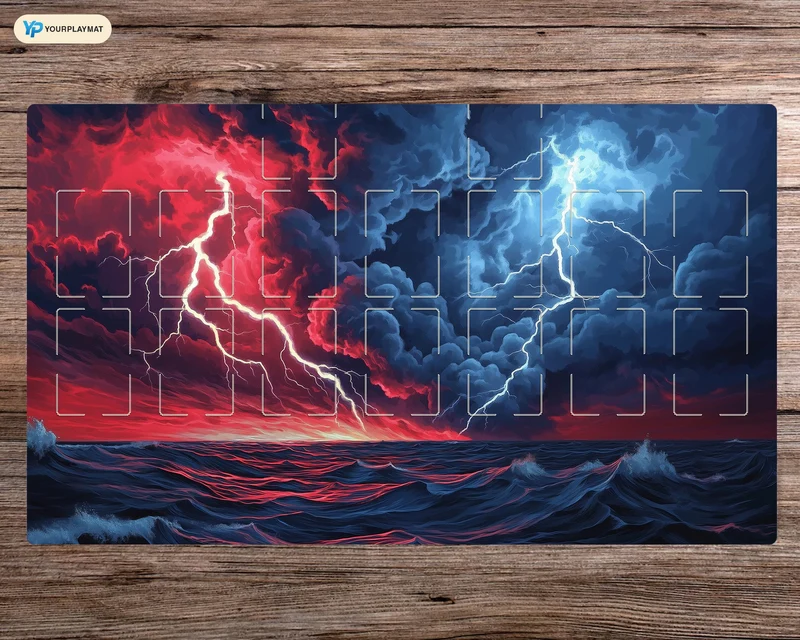 Izzet Red and Blue Guild Yu-Gi-Oh! Playmat - Board Game Mat for TCG, Personalized Table Game Accessories