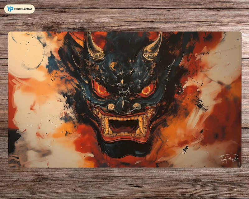Emberbound Oni's Wrath Yu-Gi-Oh! Playmat - Board Game Mat for TCG, Personalized Table Game Accessories