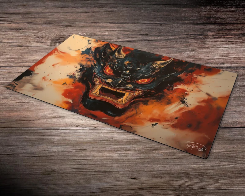 Emberbound Oni's Wrath Yu-Gi-Oh! Playmat - Board Game Mat for TCG, Personalized Table Game Accessories