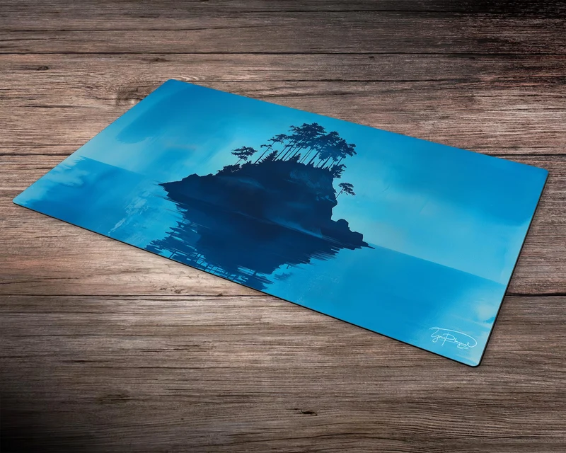 Solitary Serene Isle MTG Playmat - Board Game Mat for TCG - Premium Desk Mat for Card Game Players and Gaming