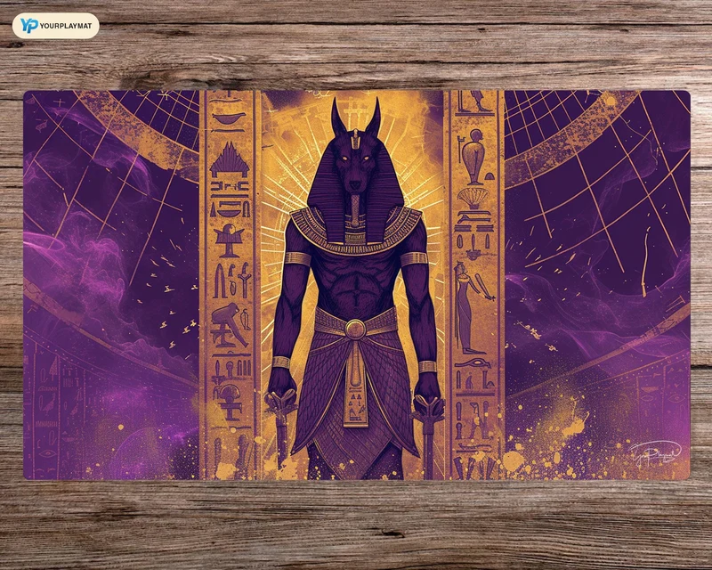 Anubis Ascendant Yu-Gi-Oh! Playmat - 24"x14" TCG OCG Board Game Mat Gift - Premium Desk Mat for Card Game Players and Gaming