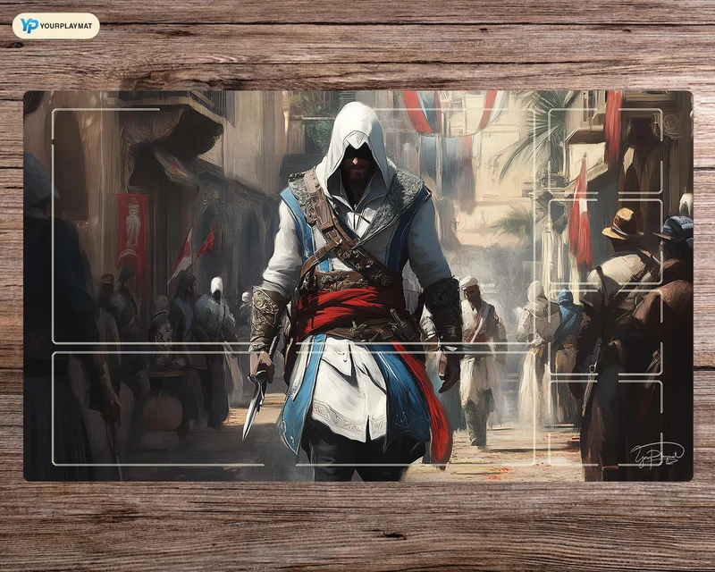 Assassin's Creed Rogue Vanguard MTG Playmat - 24"x14" TCG OCG Board Game Mat Gift - Premium Desk Mat for Card Game Players and Gaming