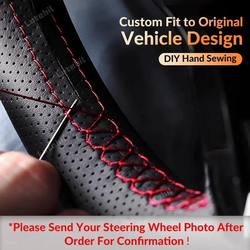 For Seat Ibiza 2004 2005 2006 Custom Car Steering Wheel Braid Cover Hand Sewing DIY Artificial leather Suede Car Accessories