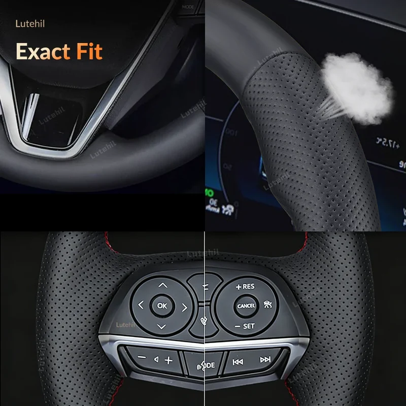 For Seat Ibiza 2004 2005 2006 Custom Car Steering Wheel Braid Cover Hand Sewing DIY Artificial leather Suede Car Accessories