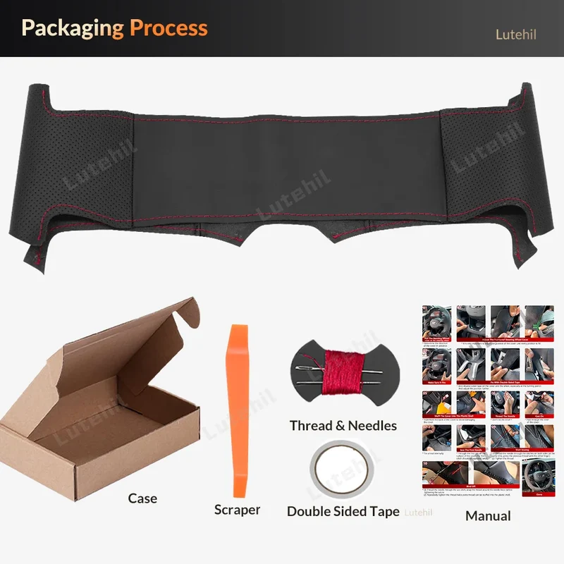 For Seat Ibiza 2004 2005 2006 Custom Car Steering Wheel Braid Cover Hand Sewing DIY Artificial leather Suede Car Accessories