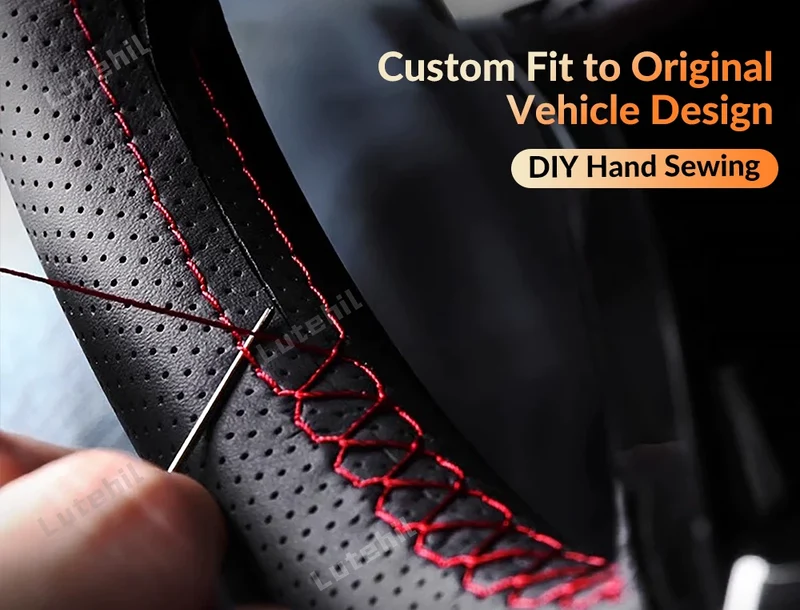 For Seat Ibiza 2004 2005 2006 Custom Car Steering Wheel Braid Cover Hand Sewing DIY Artificial leather Suede Car Accessories