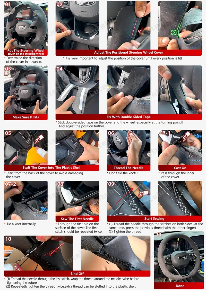 For Seat Ibiza 2004 2005 2006 Custom Car Steering Wheel Braid Cover Hand Sewing DIY Artificial leather Suede Car Accessories