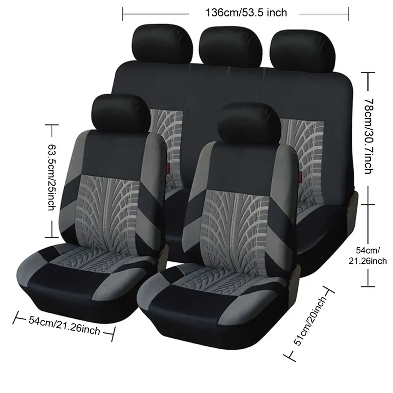 Customized Four Seasons Universal Polyester Full Set Car Seat Covers