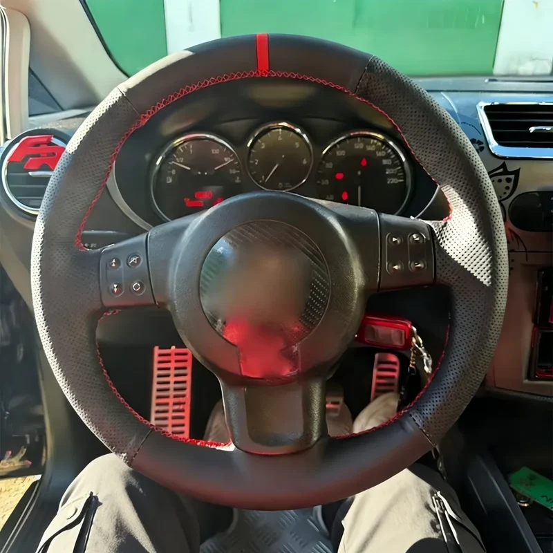 Car Accessories Hand Stitched Perforated Artificial Leather 2006-2008 Ibiza (6L) 2007 Steering Wheel Cover For Seat Leon (Mk2)