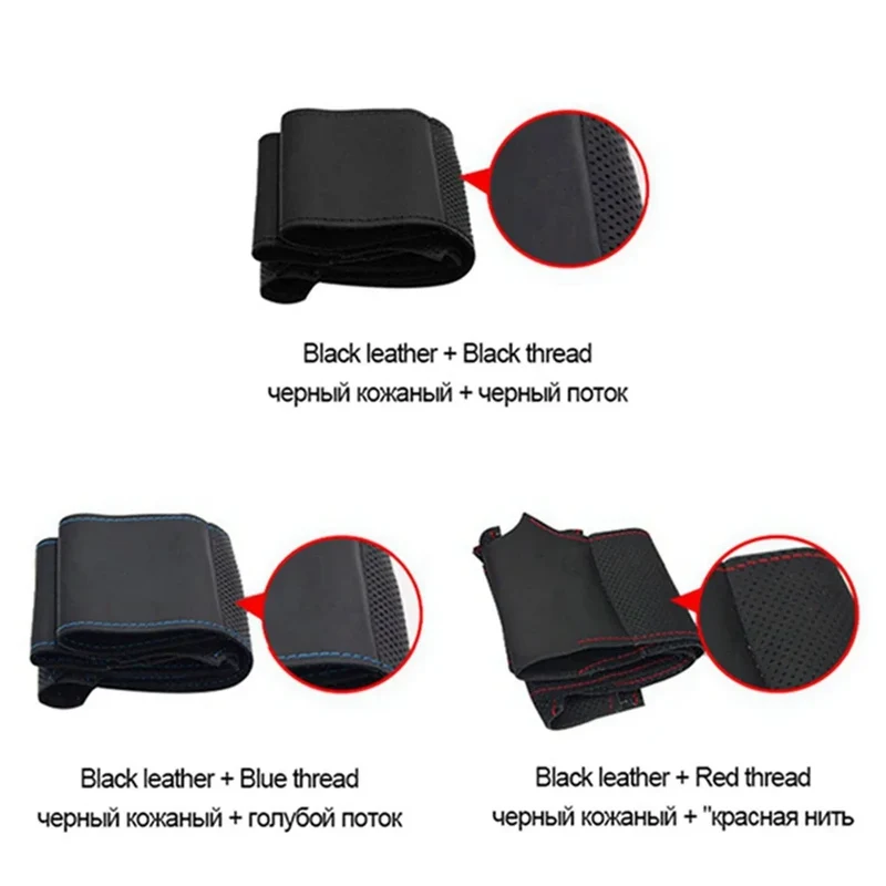 Car Accessories Hand Stitched Perforated Artificial Leather 2006-2008 Ibiza (6L) 2007 Steering Wheel Cover For Seat Leon (Mk2)