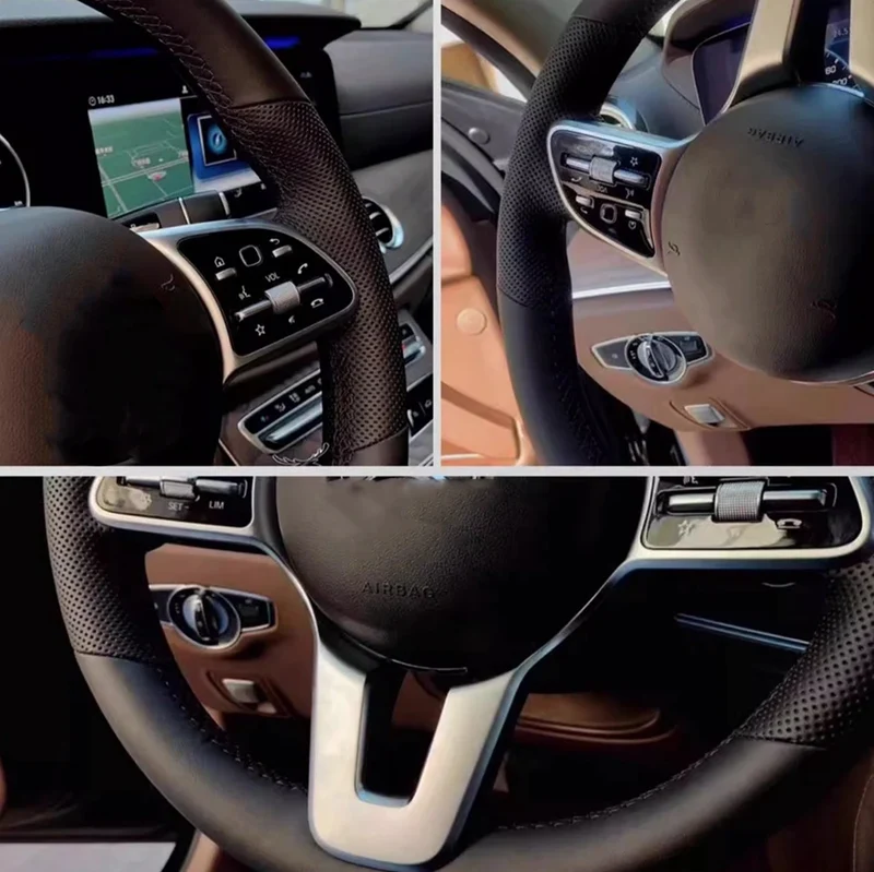 Car Accessories Hand Stitched Perforated Artificial Leather 2006-2008 Ibiza (6L) 2007 Steering Wheel Cover For Seat Leon (Mk2)