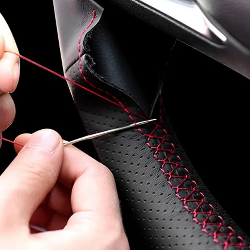 Car Accessories Hand Stitched Perforated Artificial Leather 2006-2008 Ibiza (6L) 2007 Steering Wheel Cover For Seat Leon (Mk2)