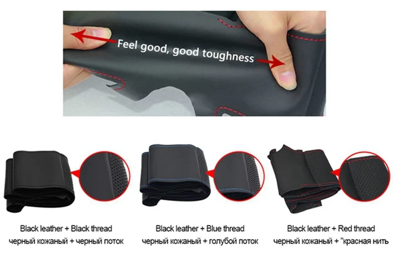 Car Accessories Hand Stitched Perforated Artificial Leather 2006-2008 Ibiza (6L) 2007 Steering Wheel Cover For Seat Leon (Mk2)