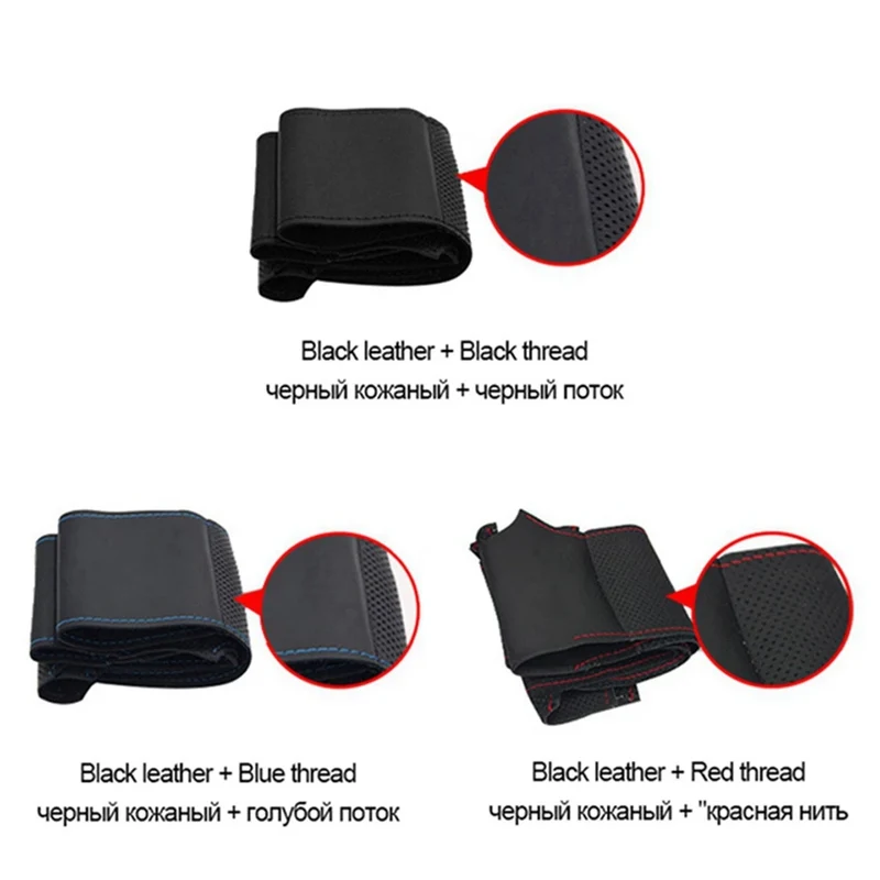Car Accessories Hand Stitched Perforated Artificial Leather 2006-2008 Ibiza (6L) 2007 Steering Wheel Cover For Seat Leon (Mk2)