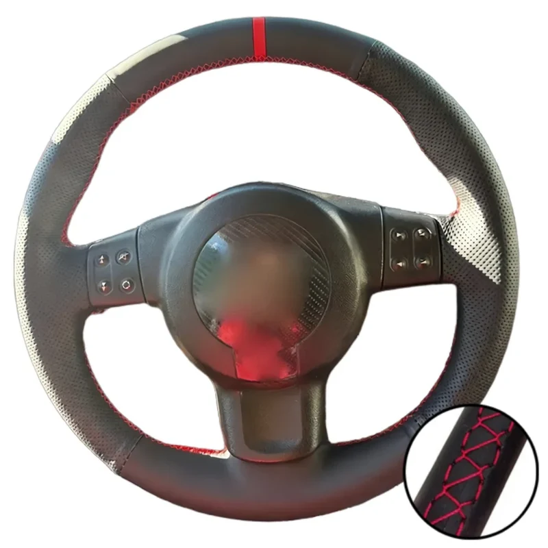 Car Accessories Hand Stitched Perforated Artificial Leather 2006-2008 Ibiza (6L) 2007 Steering Wheel Cover For Seat Leon (Mk2)