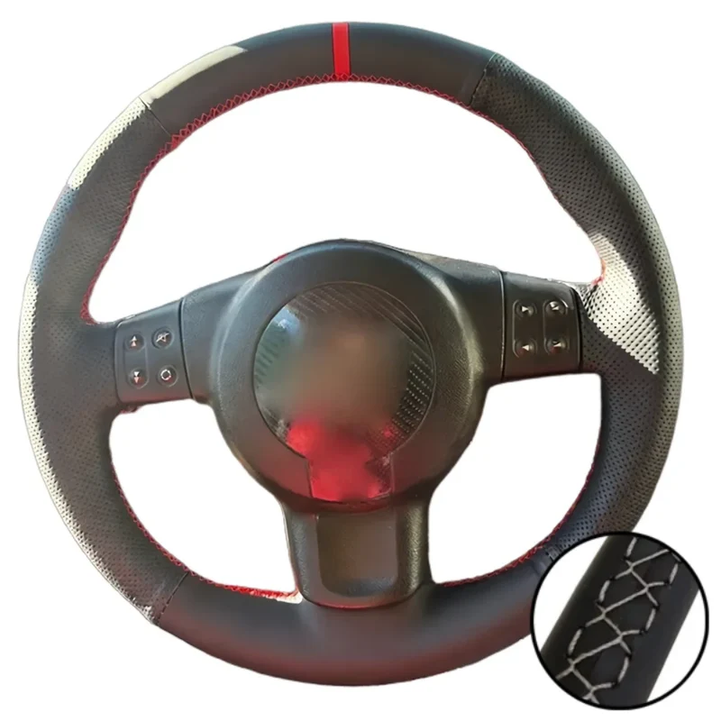 Car Accessories Hand Stitched Perforated Artificial Leather 2006-2008 Ibiza (6L) 2007 Steering Wheel Cover For Seat Leon (Mk2)