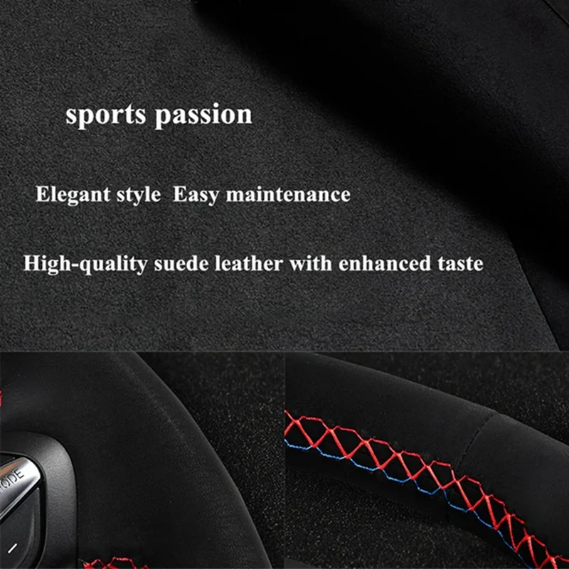 Hand Sewing Soft Suede Car Steering Wheel Cover For Seat Ibiza(6J)(FR/CUPRA) 2015 Mii FR Leather Original Steering Wheel Braid