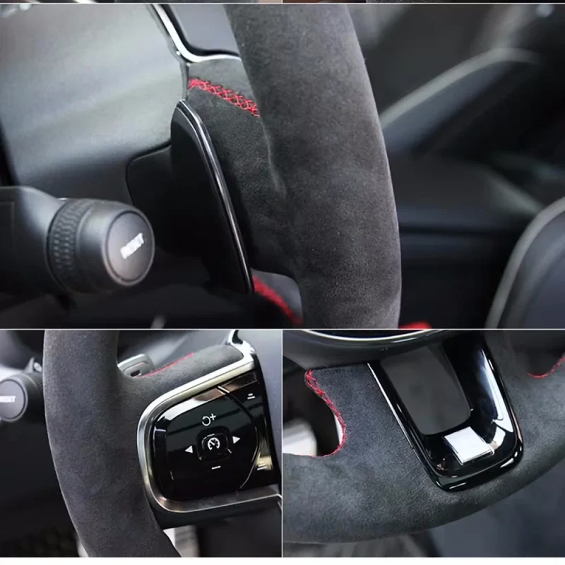 Hand Sewing Soft Suede Car Steering Wheel Cover For Seat Ibiza(6J)(FR/CUPRA) 2015 Mii FR Leather Original Steering Wheel Braid