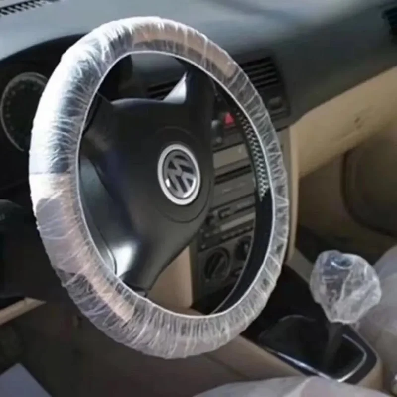 Universal Disposable Car Seat Dust-proof Covers Waterproof Vehicle Car Steering Wheel Cover Protector Car Interior Accessories