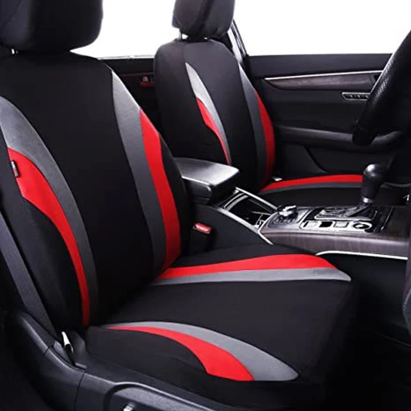 17Pcs Striped Design Universal Car Seat Cover Set Including Front Seat Cover Handbrake Shift Coverfluffy Steering Wheel Cover