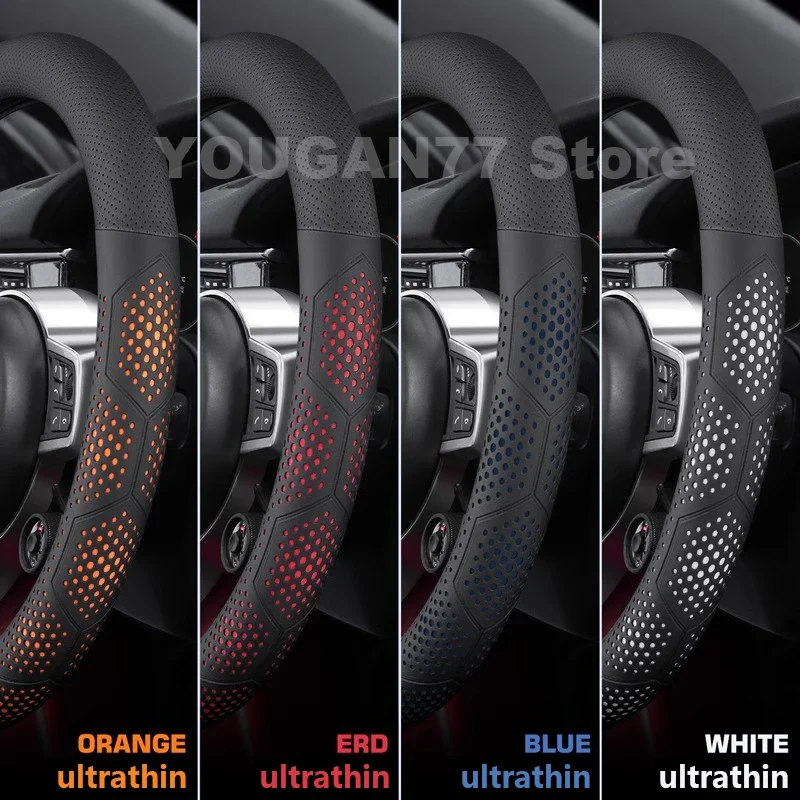 Leather Car Steering Wheel Cover For Seat Ibiza 2013-2024 2025 Non-slip Covers For Covers Auto interior Seat leon Accessories