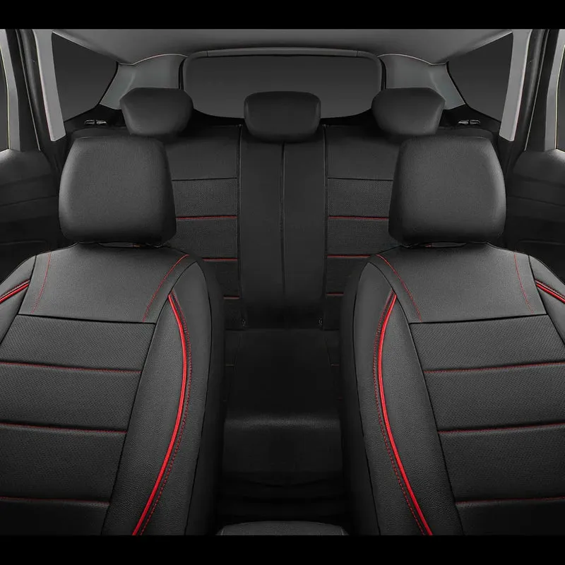 Universal Leather Car Seat Covers Simple Style Breathable 5 Seat Car Seat Cover