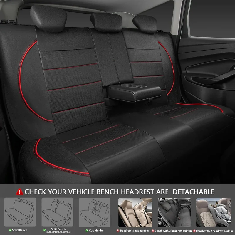 Universal Leather Car Seat Covers Simple Style Breathable 5 Seat Car Seat Cover