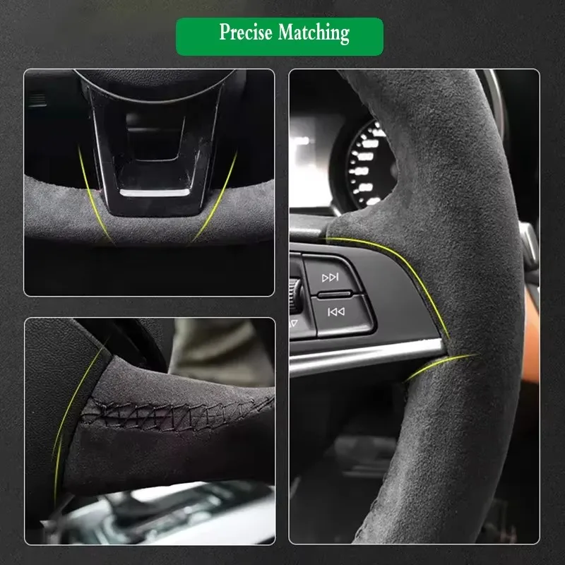 For SEAT Hand Stitched Nappa Leather Universal Car Steering Wheel Cover