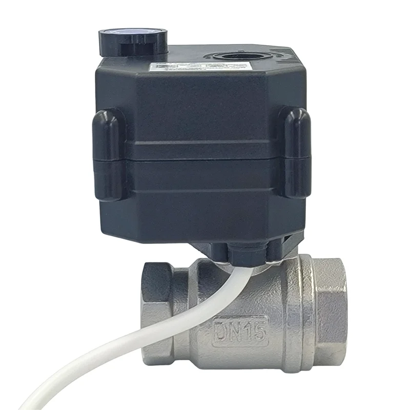 DC Motor Electric Actuator Operated Normally Open Closed Dn15 1/2" Dn20 3/4 Inch 12v Stainless Steel 304 Brass Pvc Ball Valve