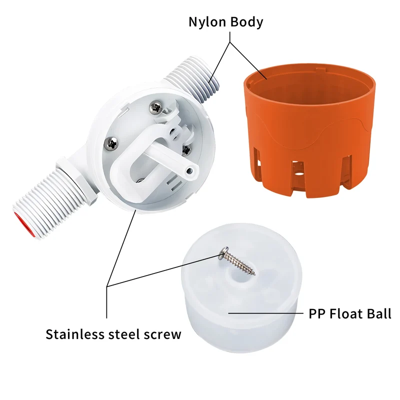 Easy Maintenance 1/2" Float Valve for Horse Drink Trough 1" Pig Drink Trough Float Valve 3/4" Stock Drinking Fountain Valves