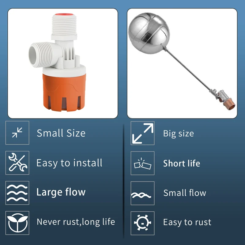 Easy Maintenance 1/2" Float Valve for Horse Drink Trough 1" Pig Drink Trough Float Valve 3/4" Stock Drinking Fountain Valves