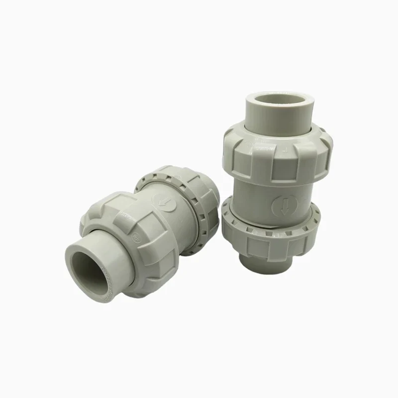 China high quality 1/2" to 2" PPH double union socket ball check valve DN15 to DN50 pph vertical check valve
