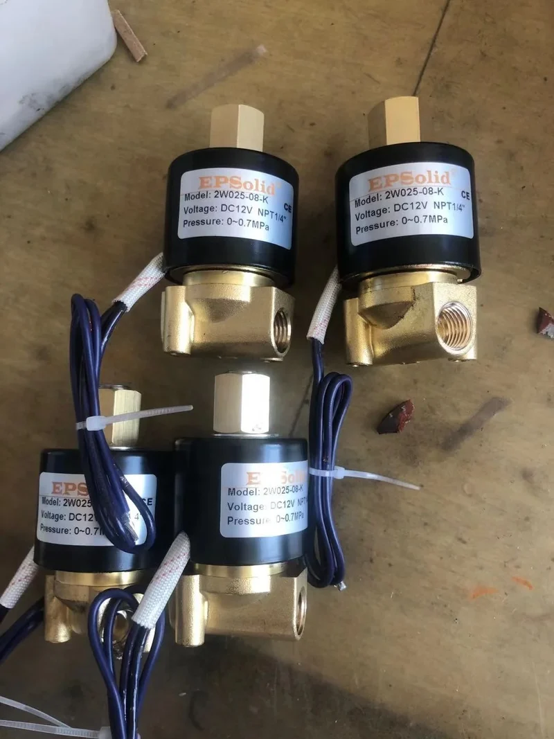 12V DC Electric Solenoid Valve Water Air N/O 1/4\" Brass Body Normally Open Type with 2W025-08-K Wire Lead OEM Customizable