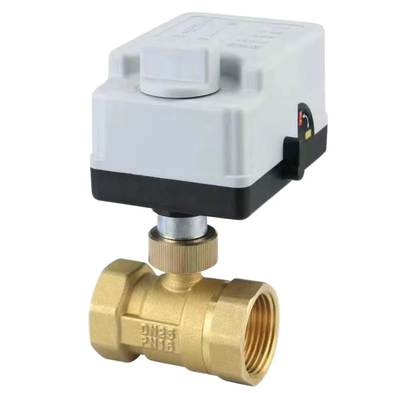 DC12V/24V AC220V Electric Hand Self-Integrated Medium Temperature Control Brass Three-Wire Two-Control Valve 1" Inch OEM