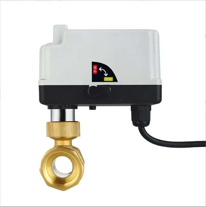 DC12V/24V AC220V Electric Hand Self-Integrated Medium Temperature Control Brass Three-Wire Two-Control Valve 1" Inch OEM