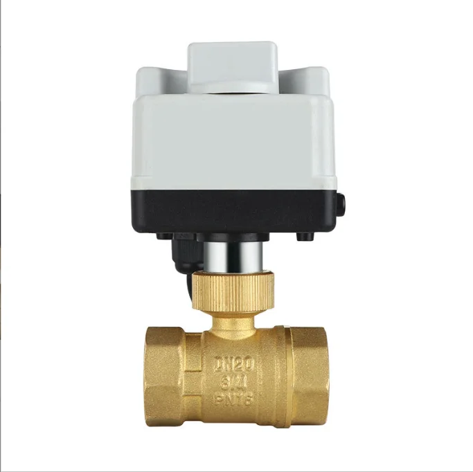 DC12V/24V AC220V Electric Hand Self-Integrated Medium Temperature Control Brass Three-Wire Two-Control Valve 1" Inch OEM