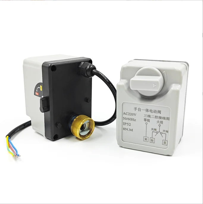 DC12V/24V AC220V Electric Hand Self-Integrated Medium Temperature Control Brass Three-Wire Two-Control Valve 1" Inch OEM