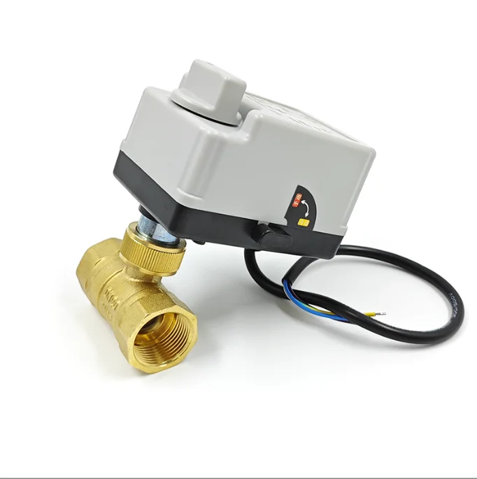 DC12V/24V AC220V Electric Hand Self-Integrated Medium Temperature Control Brass Three-Wire Two-Control Valve 1" Inch OEM