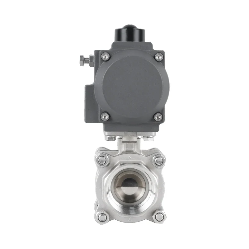 304 Stainless Steel Q611F-16P Pneumatic Three-piece Screw Ball Valve with High Temperature Internal Thread On-Off OEM Supported
