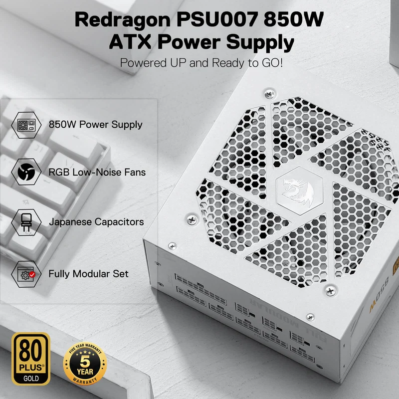 (Open-box) 80 Plus® Gold Certified Fully Modular RGB PSU (Black & White)