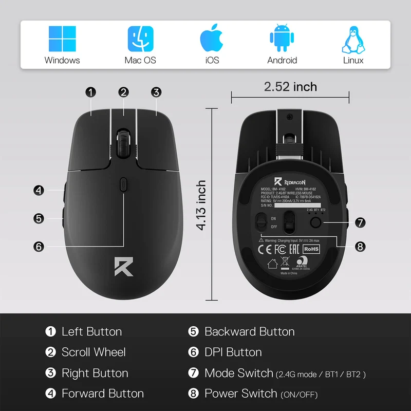 BM4162 Dual Mode Wireless Mouse
