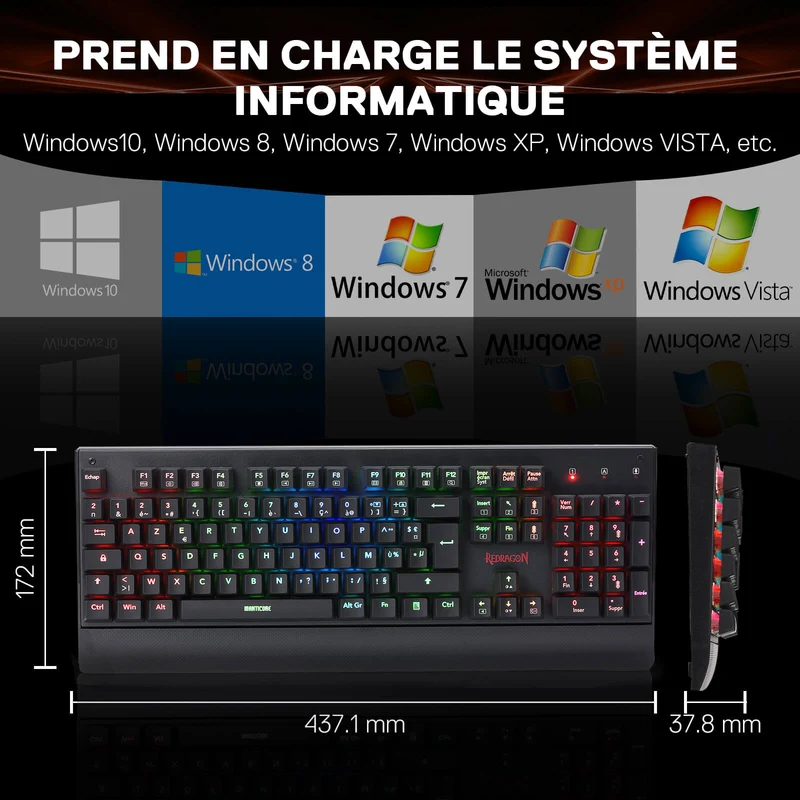 KALA K557 Clavier De Jeu À Membrane Filaire (French Layout Only)