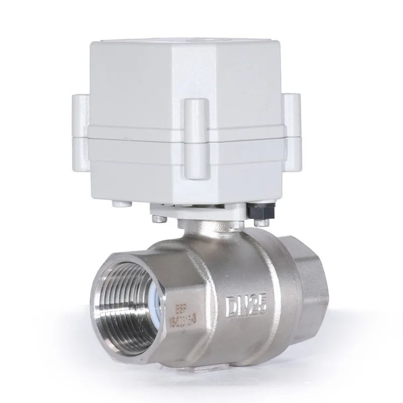2-Way 1'' DN25 SS304 Electric Proportional Modulating Ball Valve 9-24VDC 4-20mA 0-5V 0-10V Analog Signal