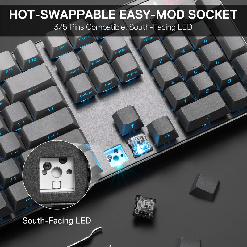 DEVARAIAS K556 PRO Aluminum Keyboard (Side Printed PBT Keycaps)
