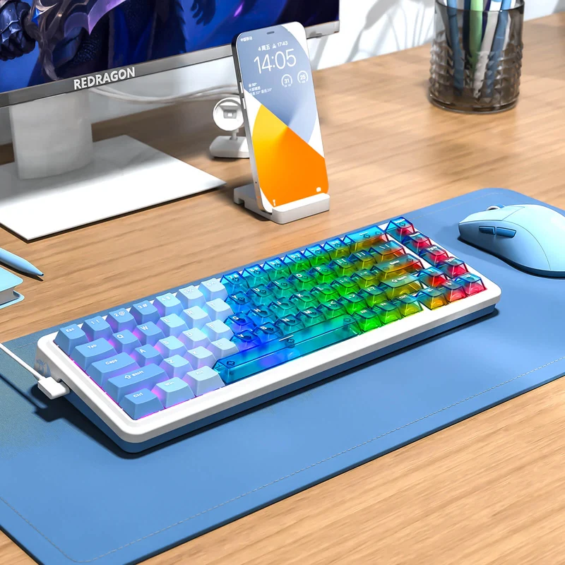 NOVA K709 HE Rapid Trigger Gaming Keyboard (Transparent Blue Keycaps)