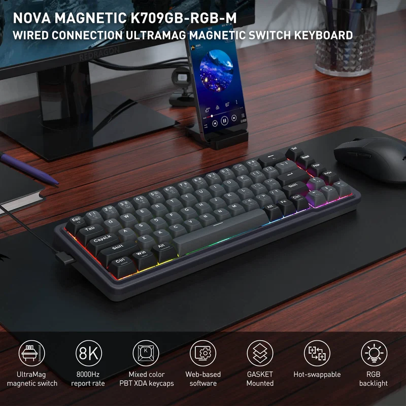 NOVA K709 HE Rapid Trigger Gaming Keyboard