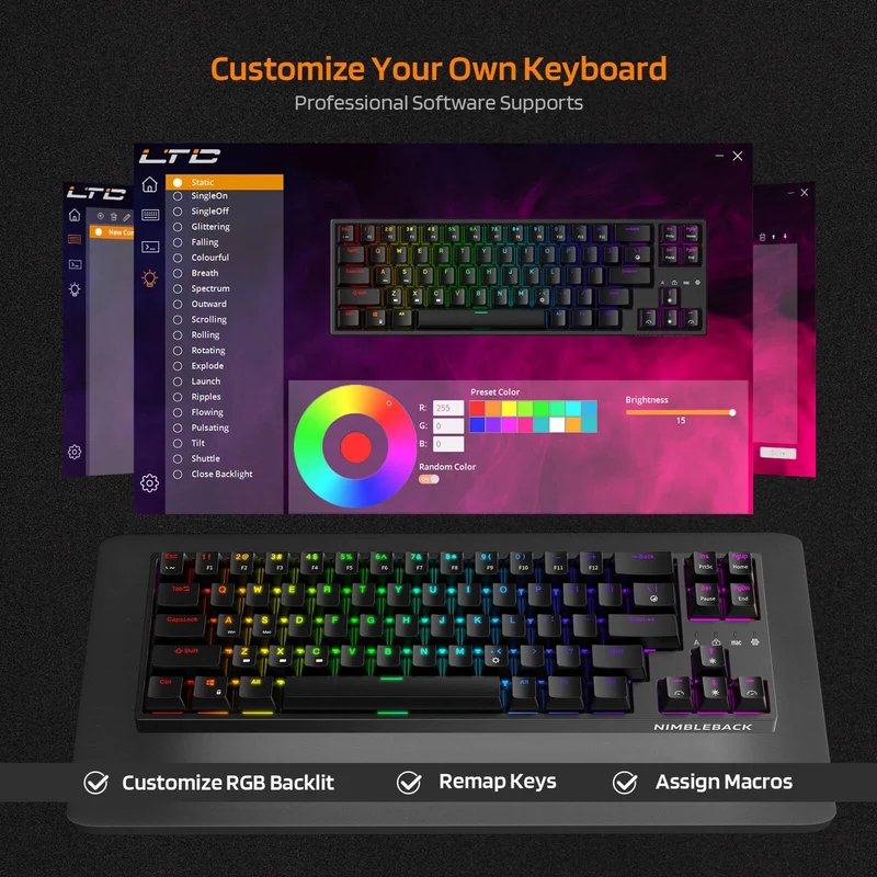 Redragon X LTC NB681 68 Keys Wired Mechanical Keyboard (Ships to US Only)