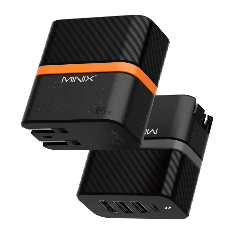 MINIX P4K PD 60W 4K HDMI GaN Charger with Interchangeable Plugs
