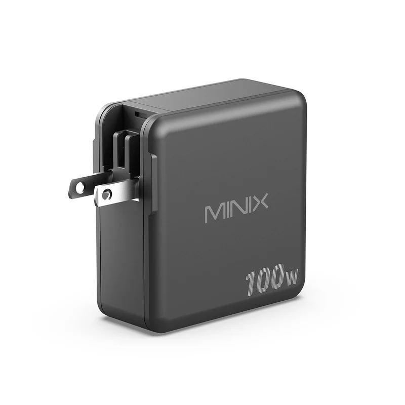 MINIX P100 100W 4-Port GaN Wall Charger with Interchangeable Plugs
